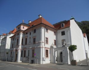 Das Fürstenhaus wurde 1673  von Johann Moritz Richter erbaut, der auch der Architekt des Schlosses war. Das  barocke Gebäude diente als Dienst- und Wohnsitz der hochgestellten Hofebeamten. Über dem Durchgangsportal finden sich zwei Figuren: links Minerva und rechts Merkur.
