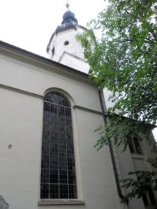 Peterskirche im 16. Jahrhundert erbaut 1868 Abriss des Gebäudes bis auf den Kirchturm bis 1869 Neubau